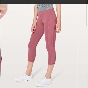 Lululemon Ready To Race Crop *21" in Moss Rose